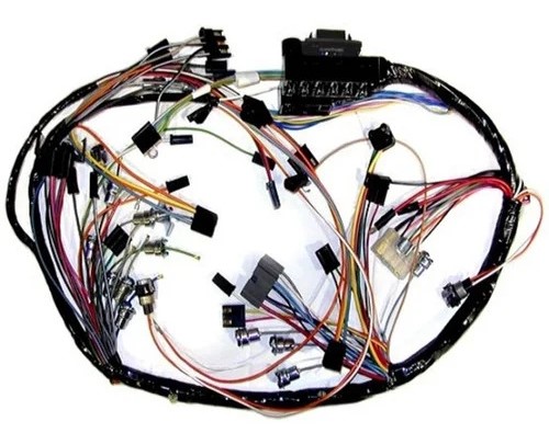 complex EV wiring harness layout with multiple connectors and systems